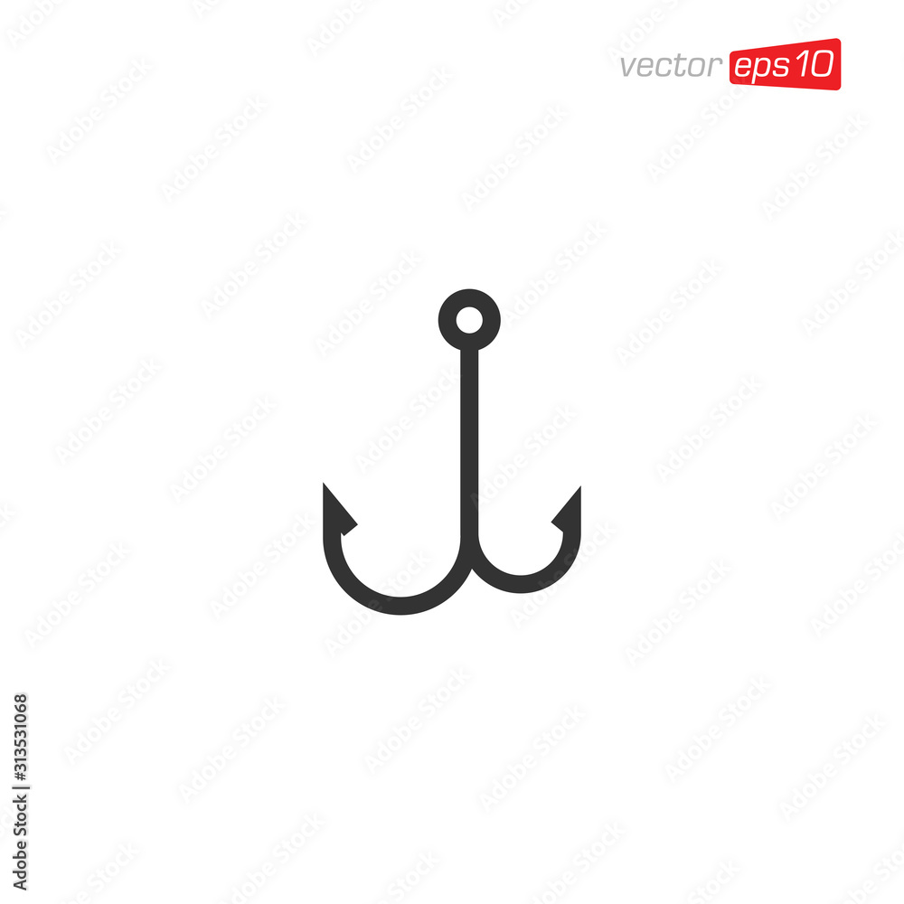 Fishing Hook Icon Logo Design Fishing Hook Icon Logo Design