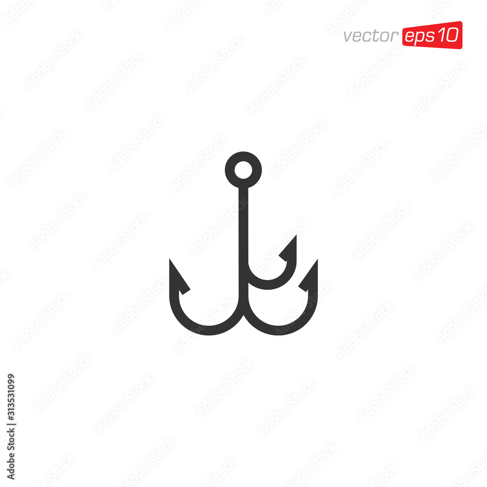 Fishing Hook Icon Logo Design Fishing Hook Icon Logo Design