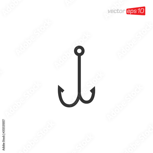Fishing Hook Icon Logo Design