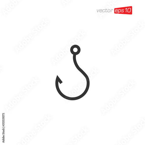 Fototapeta Naklejka Na Ścianę i Meble -  Fishing Hook Icon Logo Design