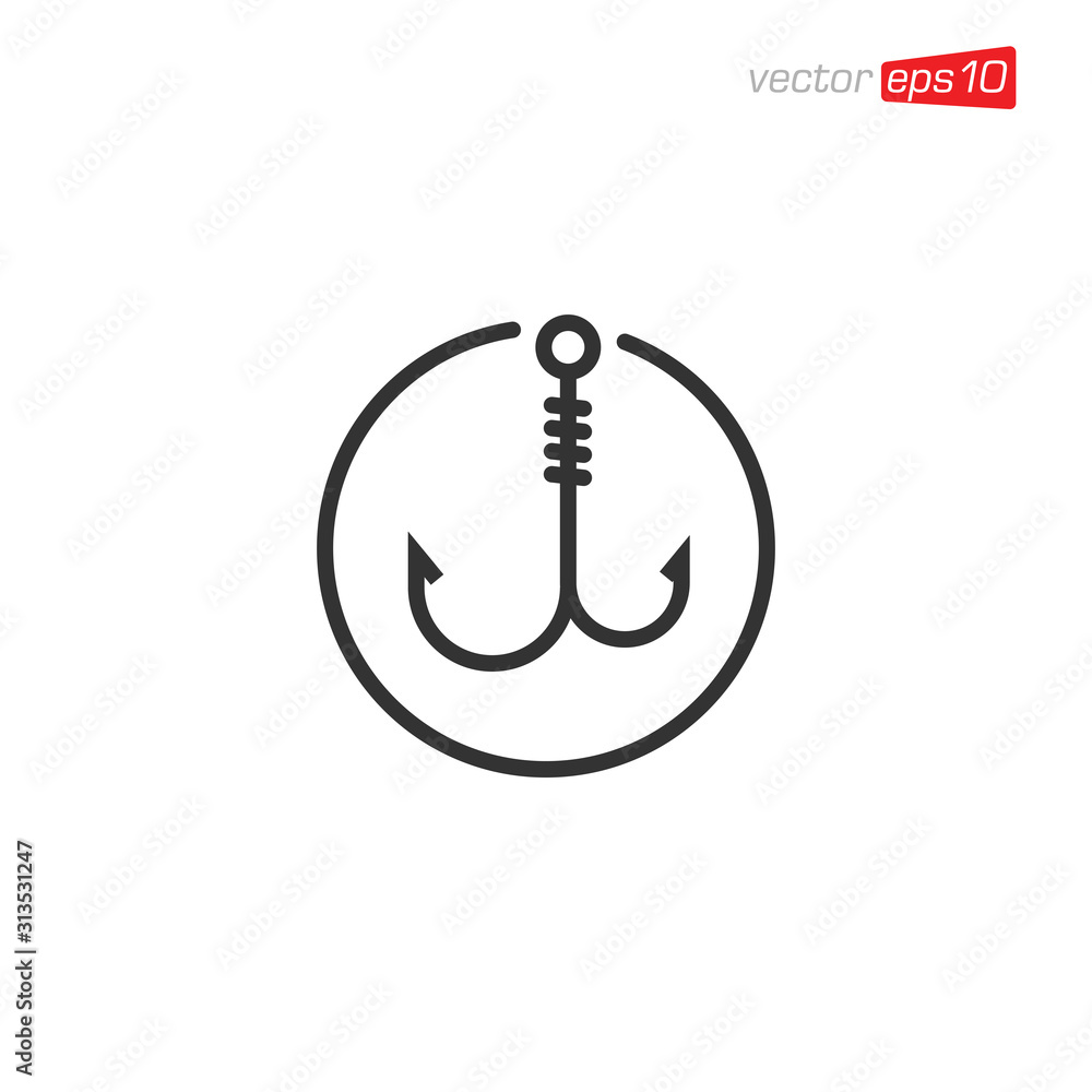 Fishing Hook Icon Logo Design Fishing Hook Icon Logo Design