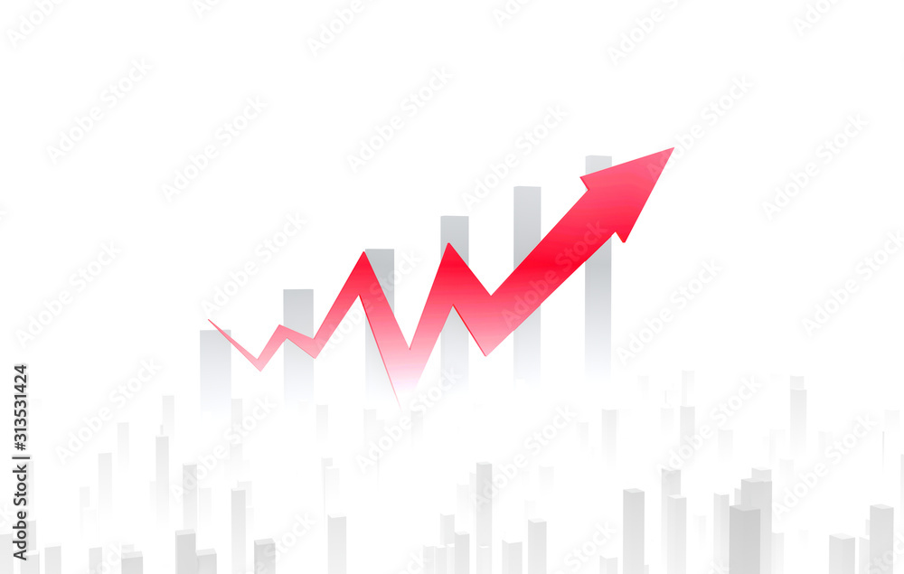 Financial stock market economic success arrow and bar chart, fintech and chart, career success Financial stock market economic success arrow and bar chart, fintech and chart, career success