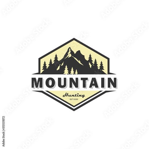 mountain logo vector vintage emblem