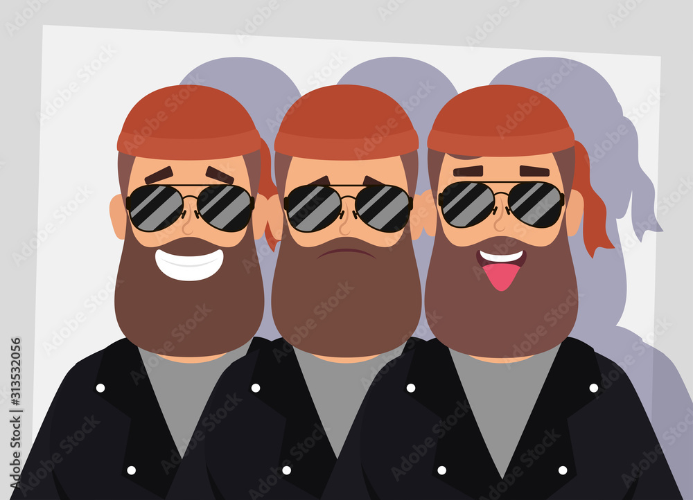 motorcyclist men with beard avatars characters motorcyclist men with beard avatars characters