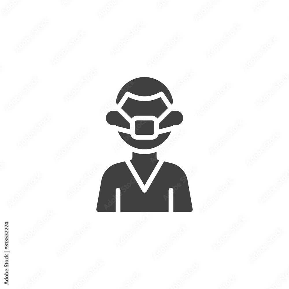 Doctor with face mask vector icon. filled flat sign for mobile concept and web design. Medical doctor avatar glyph icon. Healthcare symbol, logo illustration. Vector graphics Doctor with face mask vector icon. filled flat sign for mobile concept and web design. Medical doctor avatar glyph icon. Healthcare symbol, logo illustration. Vector graphics