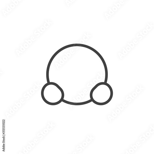 H2S molecular geometry line icon. linear style sign for mobile concept and web design. Hydrogen Sulfide chemical formula outline vector icon. Symbol, logo illustration. Vector graphics