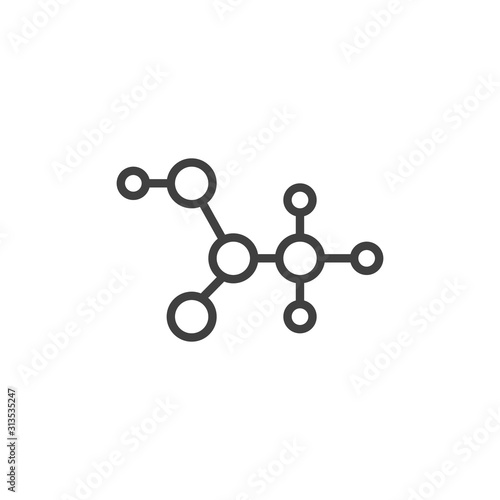 c2h4o2 molecular formula line icon. linear style sign for mobile concept and web design. Acetic acid structure outline vector icon. Symbol, logo illustration. Vector graphics