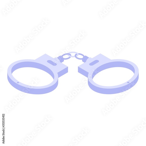 Handcuffs icon. Isometric of handcuffs vector icon for web design isolated on white background