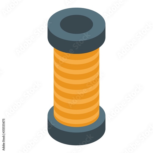 Cable coil icon. Isometric of cable coil vector icon for web design isolated on white background