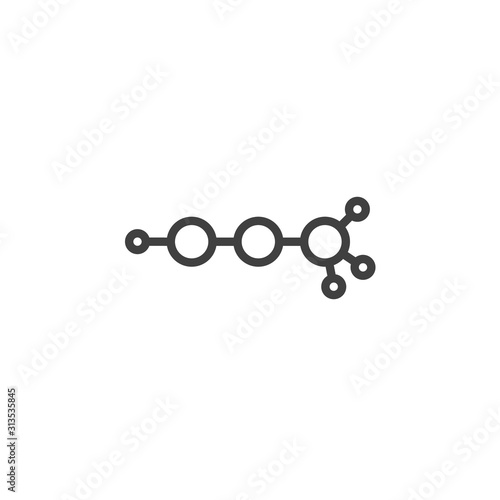 Propyne molecular structure line icon. linear style sign for mobile concept and web design. CH3CCH propyne formula outline vector icon. Symbol, logo illustration. Vector graphics