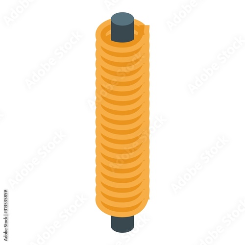 Solenoid coil icon. Isometric of solenoid coil vector icon for web design isolated on white background