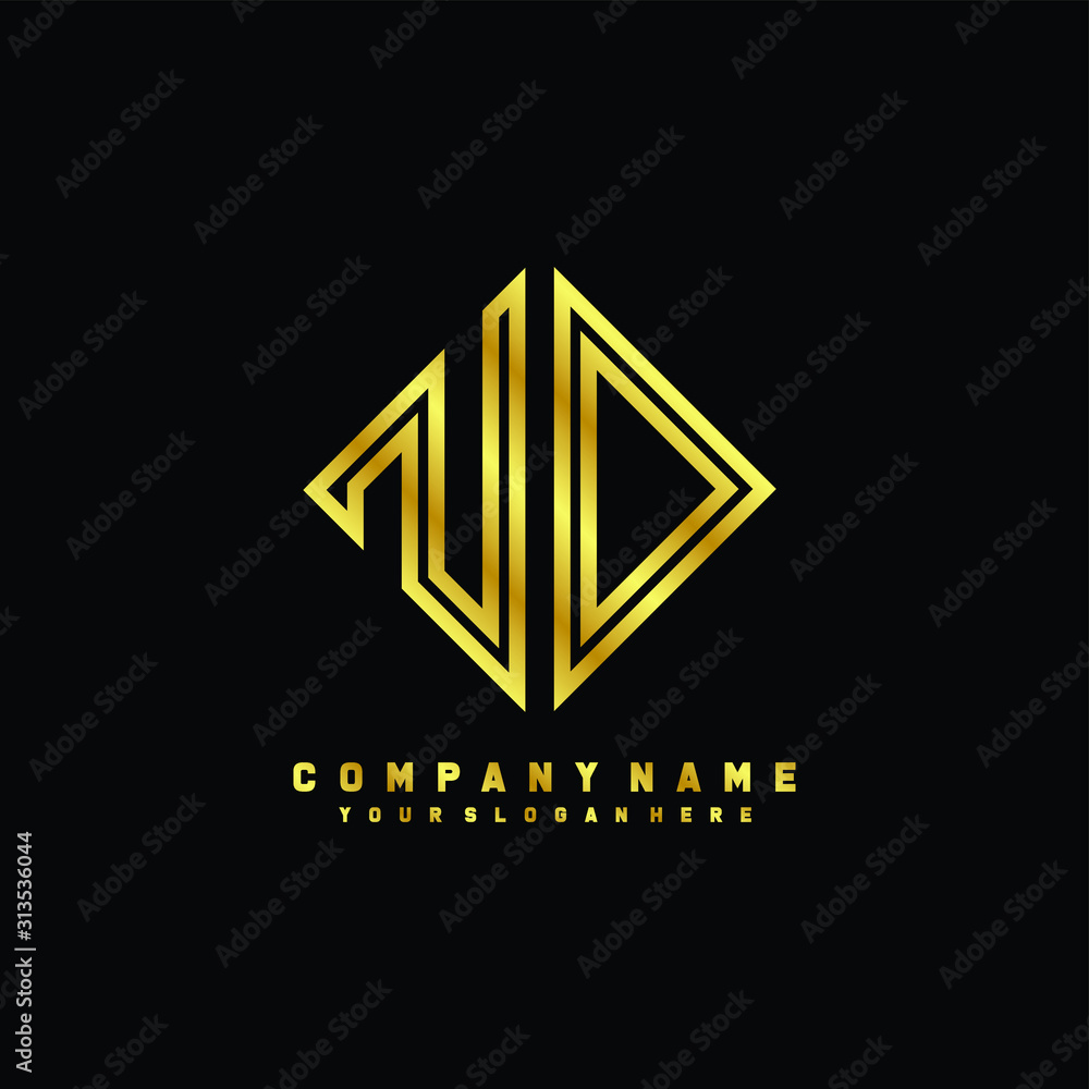 ND initial letter luxury gold line logo ND initial letter luxury gold line logo