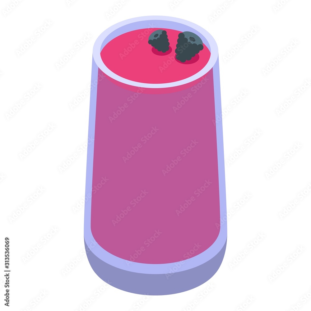 Forest berry smoothie icon. Isometric of forest berry smoothie vector icon for web design isolated on white background Forest berry smoothie icon. Isometric of forest berry smoothie vector icon for web design isolated on white background