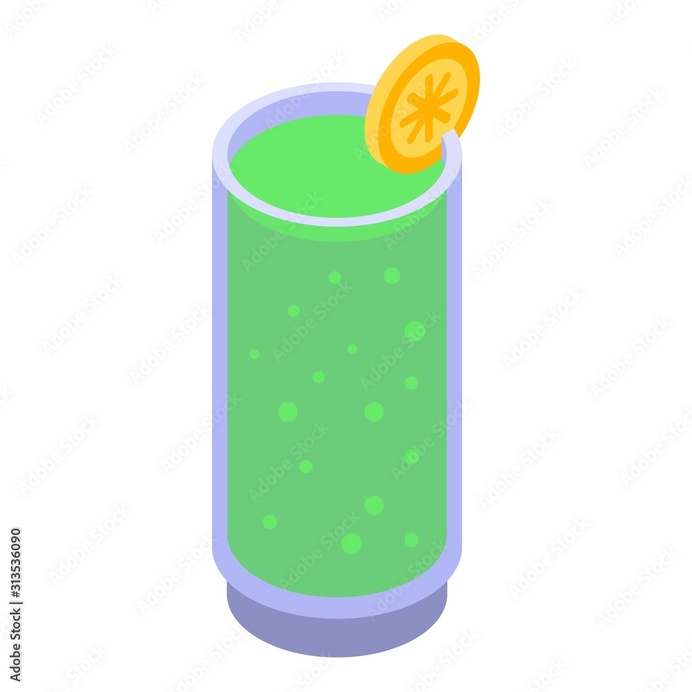 Fototapeta premium Kiwi smoothie icon. Isometric of kiwi smoothie vector icon for web design isolated on white background