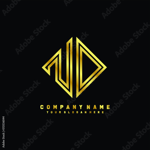 Free Download ND initial letter luxury gold line logo - GFXLoad