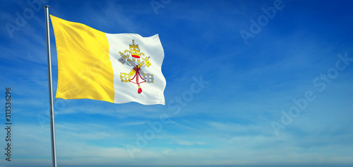 The National flag of Vatican City