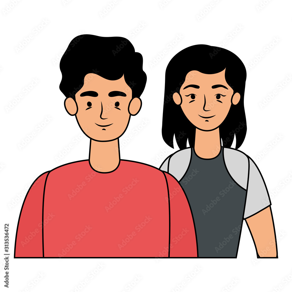 young lovers couple avatars characters young lovers couple avatars characters