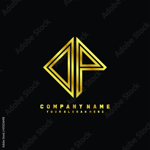 Free Download OP initial letter luxury gold line logo - GFXLoad