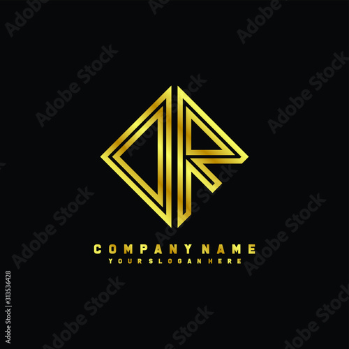 Free Download OR initial letter luxury gold line logo - GFXLoad