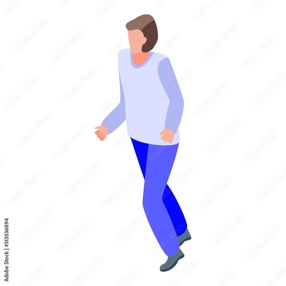 Running man icon. Isometric of running man vector icon for web design isolated on white background Running man icon. Isometric of running man vector icon for web design isolated on white background