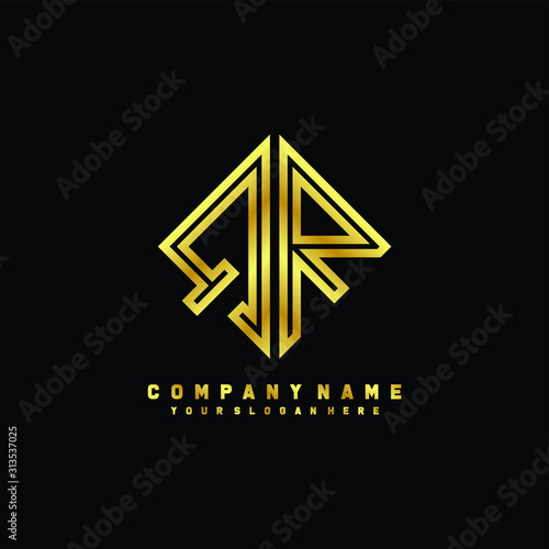 Free Download QR initial letter luxury gold line logo - GFXLoad