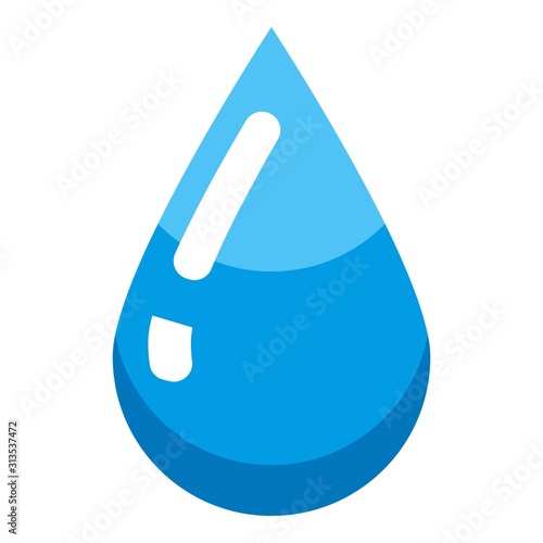 Water drop icon. Isometric of water drop vector icon for web design isolated on white background
