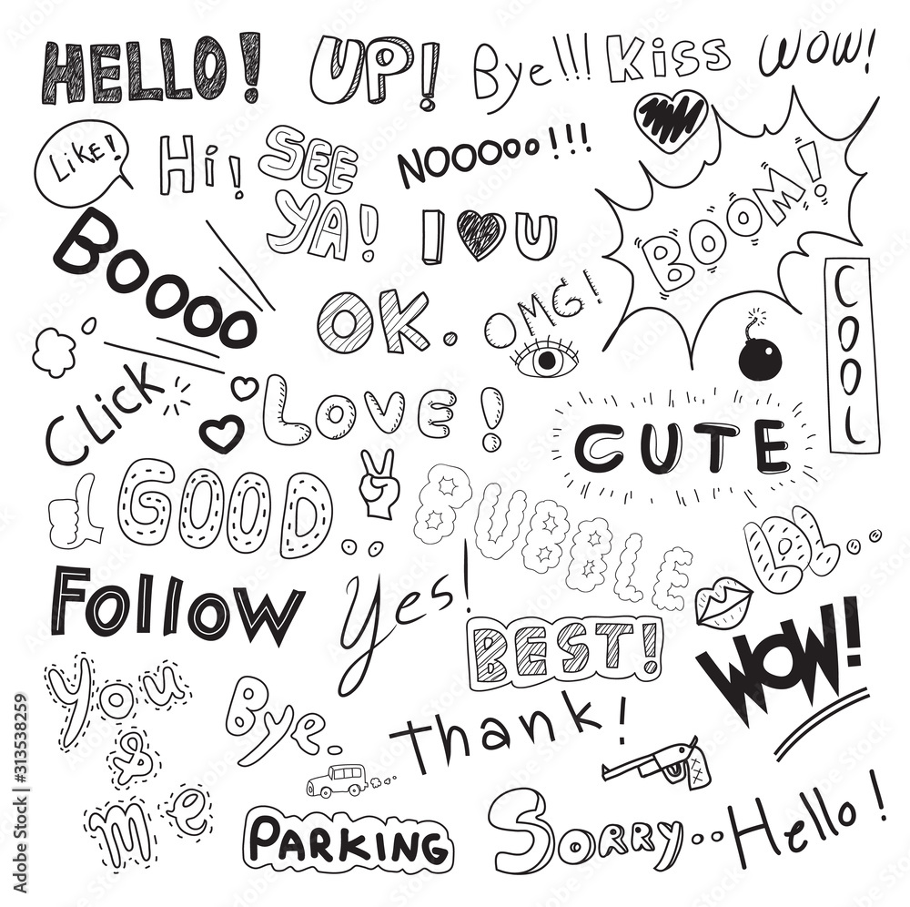 doodles elements hand drawn Vector comic illustration doodles elements hand drawn Vector comic illustration