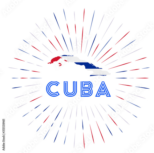 Canvas Print Cuba sunburst badge
