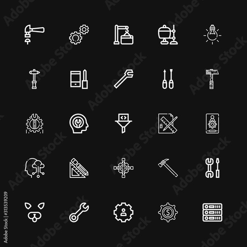 Editable 25 settings icons for web and mobile