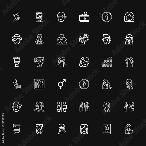 Editable 36 gender icons for web and mobile