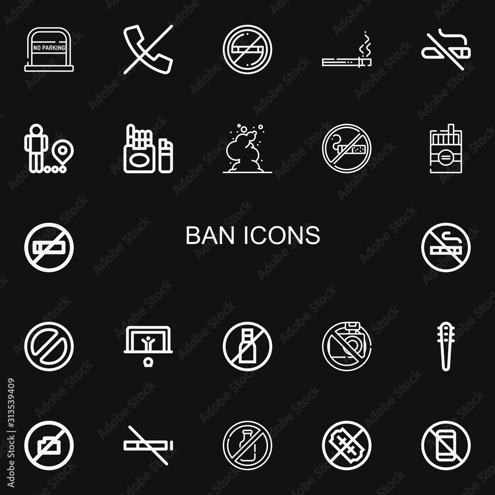 Editable 22 ban icons for web and mobile Editable 22 ban icons for web and mobile