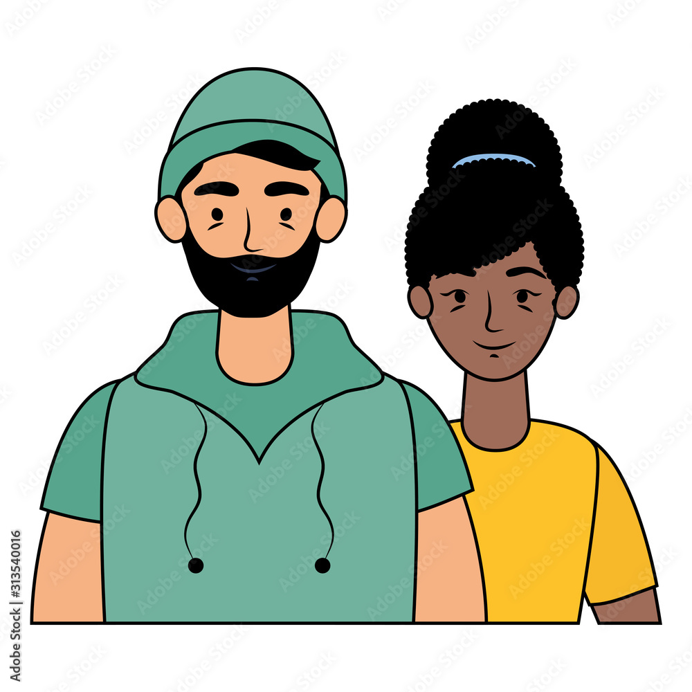 young interracial couple avatars characters young interracial couple avatars characters