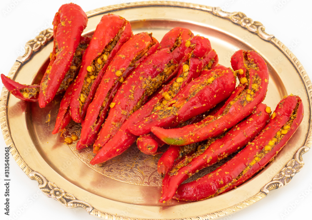 Indian Homemade Red Chilli Pickle Also Know as Mirchi Ka Achar, Loncha or Laal Mirch Ka Achar Indian Homemade Red Chilli Pickle Also Know as Mirchi Ka Achar, Loncha or Laal Mirch Ka Achar