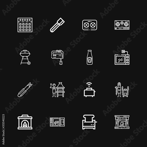 Editable 16 oven icons for web and mobile