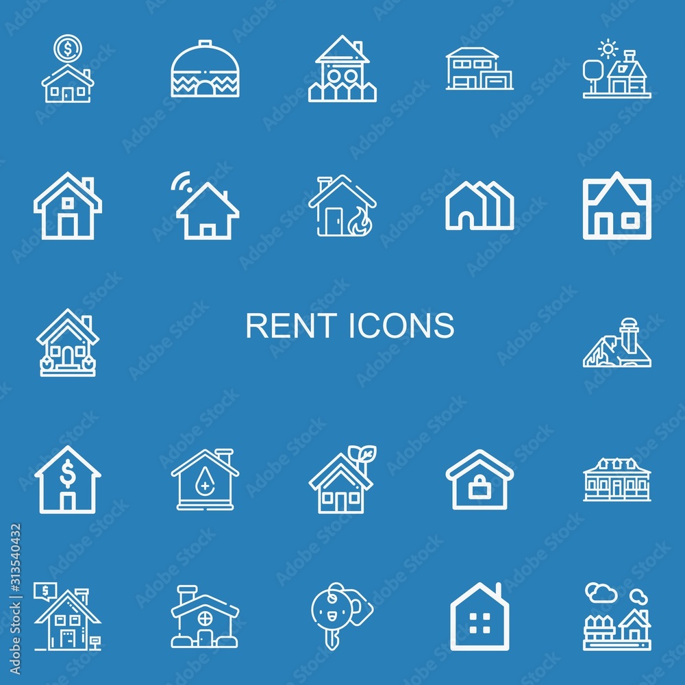Editable 22 rent icons for web and mobile