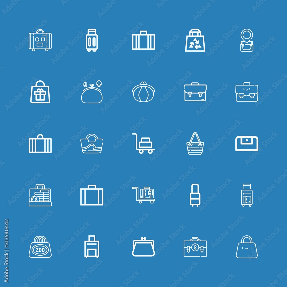 Editable 25 handbag icons for web and mobile