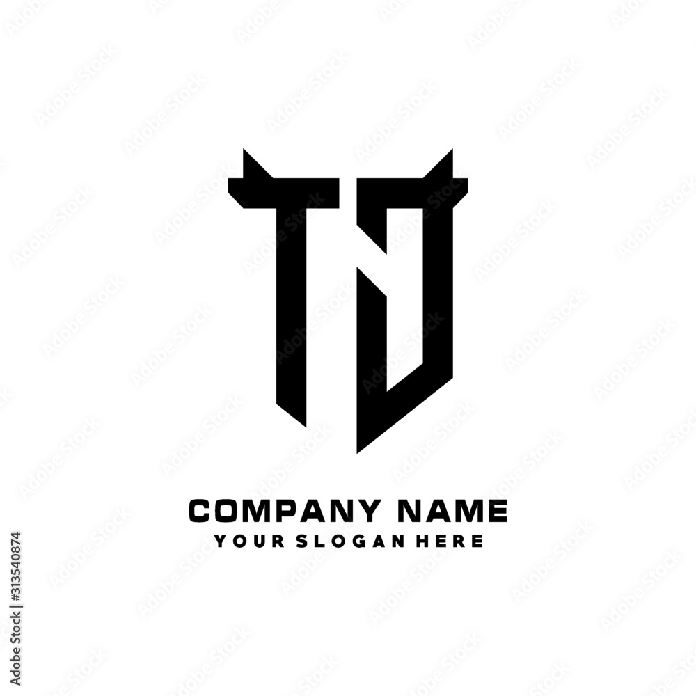 TJ Initial letter Shield vector Logo Template Illustration Design, black and white color TJ Initial letter Shield vector Logo Template Illustration Design, black and white color