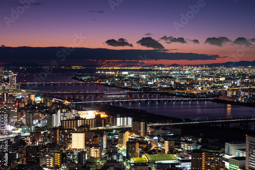 Japan. Evening in Osaka. Su...