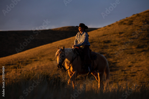 Canvastavla Cowgirl Silhouette