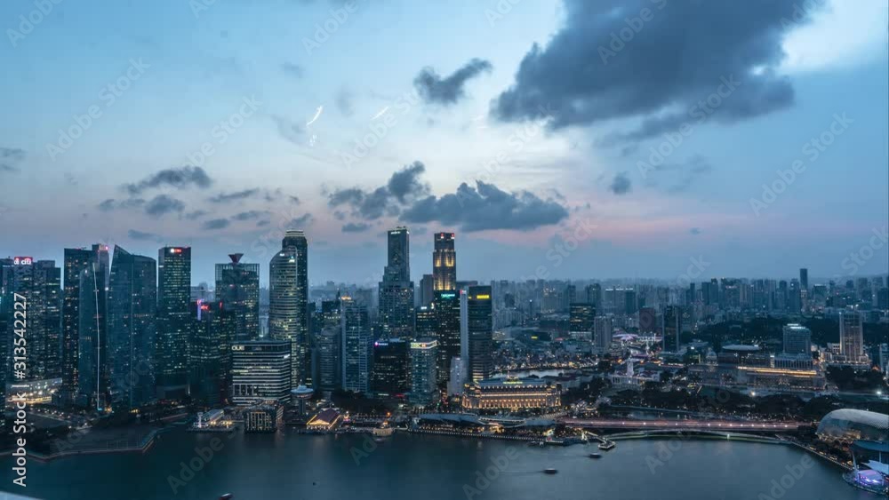 TIMELAPSE: Sunset over Singapore city TIMELAPSE: Sunset over Singapore city