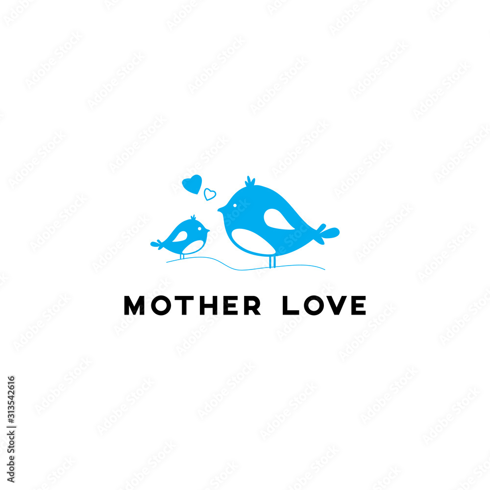 Mother love logo template, birds logo vector Mother love logo template, birds logo vector