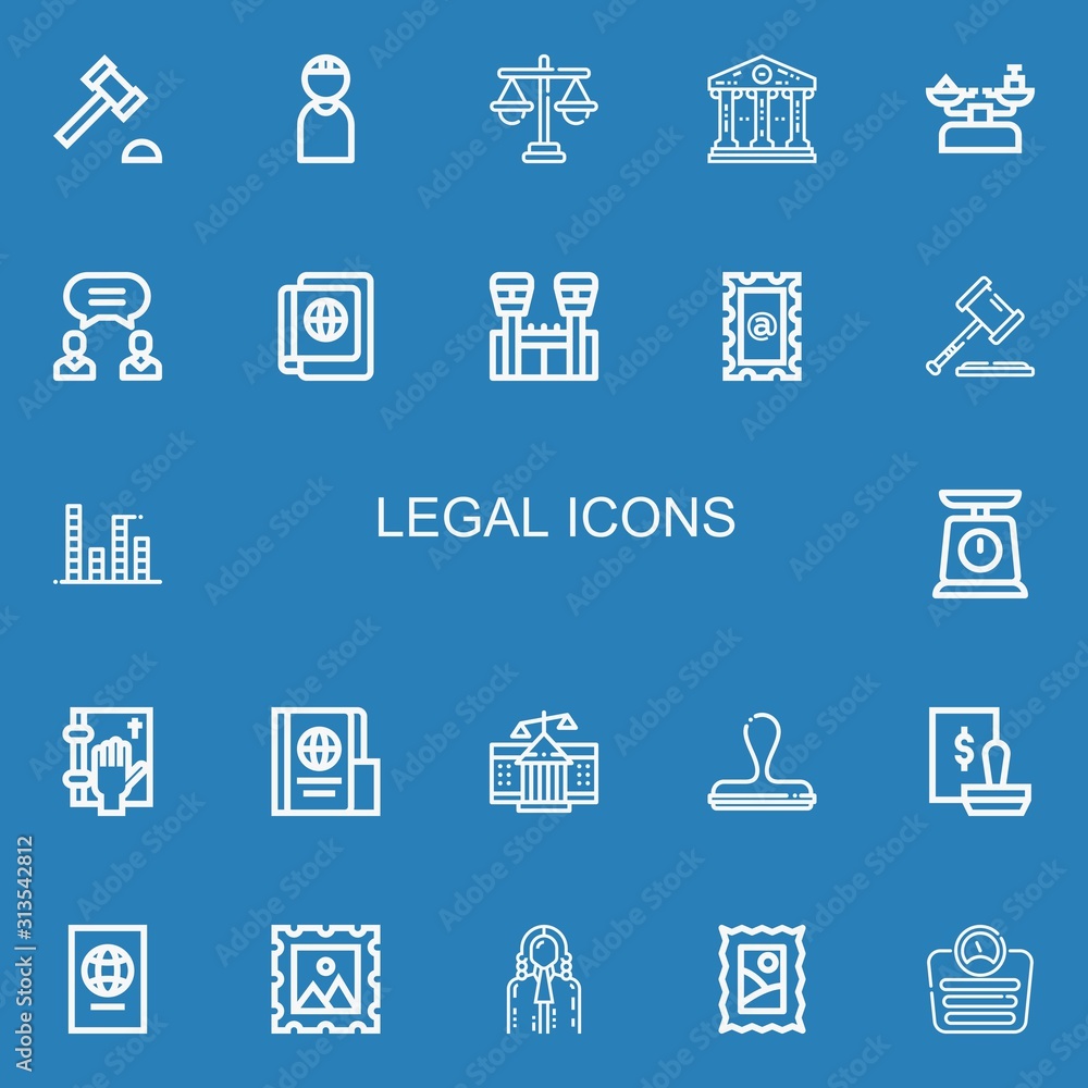 Editable 22 legal icons for web and mobile Editable 22 legal icons for web and mobile