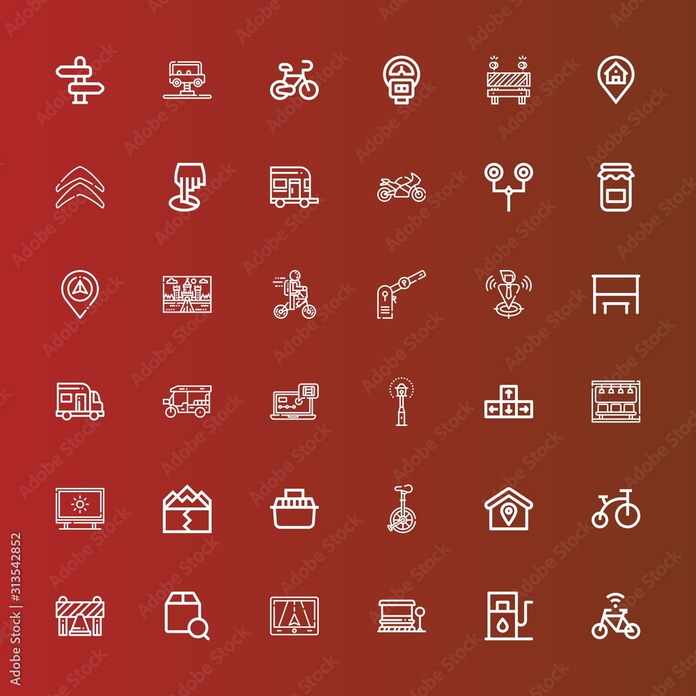 Editable 36 road icons for web and mobile Editable 36 road icons for web and mobile