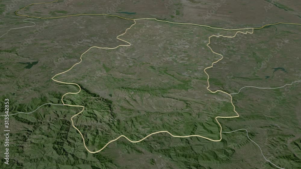 Vratsa, province with its capital, zoomed and extruded on the satellite map of Bulgaria in the conformal Stereographic projection. Animation 3D Vratsa, province with its capital, zoomed and extruded on the satellite map of Bulgaria in the conformal Stereographic projection. Animation 3D