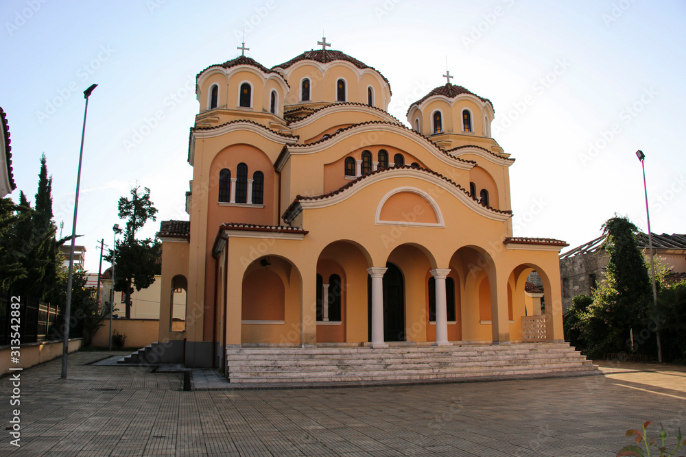 Orthodox Cathedral of the Nativity in center of town of Shkoder, Albania