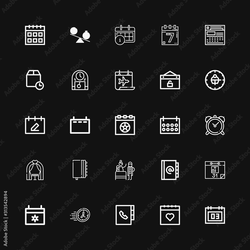 Editable 25 date icons for web and mobile Editable 25 date icons for web and mobile