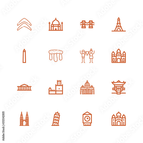 Editable 16 famous icons for web and mobile