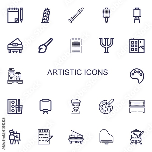 Editable 22 artistic icons for web and mobile