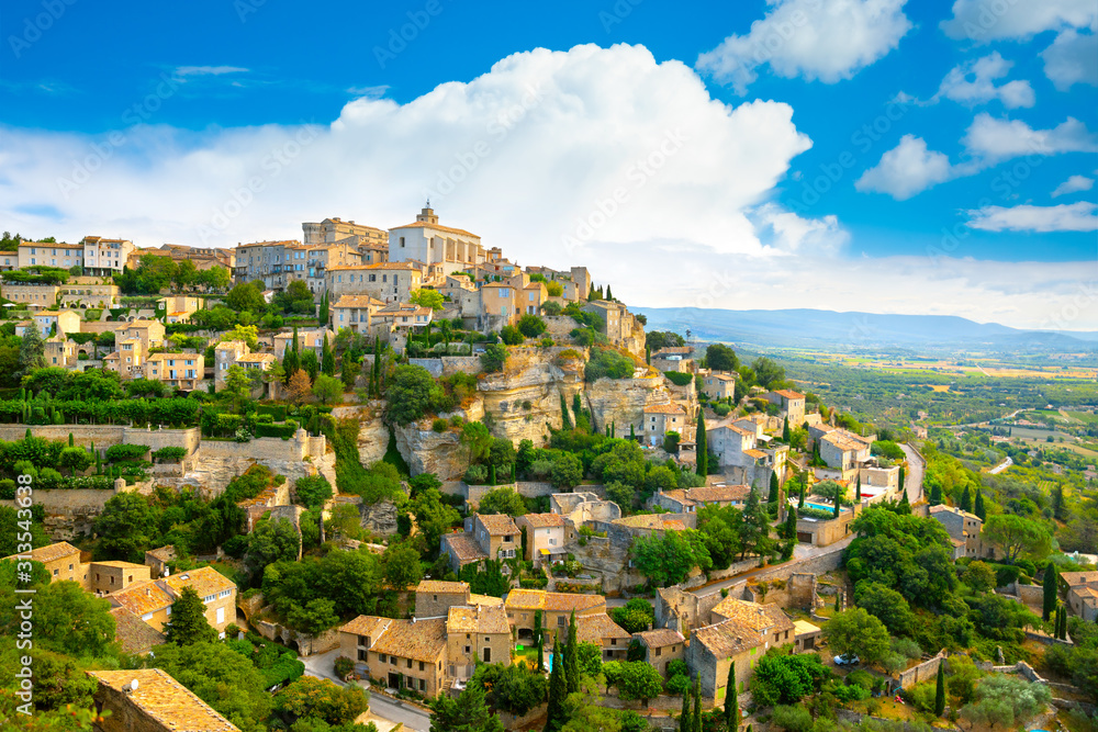 View of Gordes, a small medieval town in Provence, France