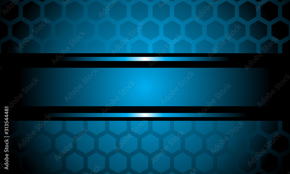 Blue metal perforated background with silver wave